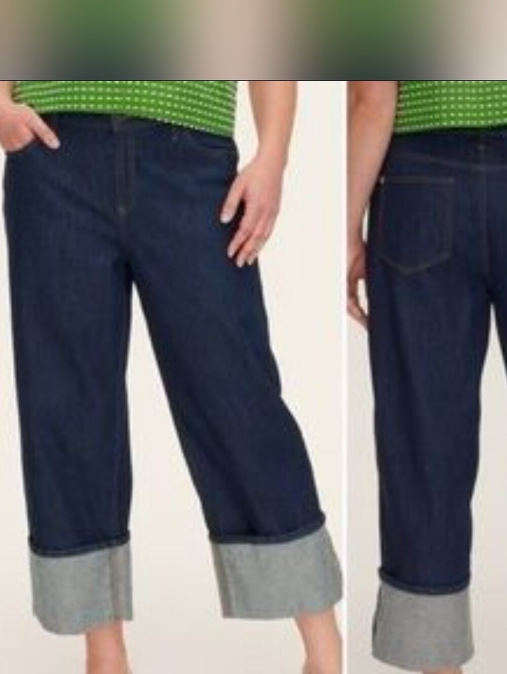 Kate Spade New York for Target Dark Wash Wide Leg Cuffed Denim Jeans Size 10
